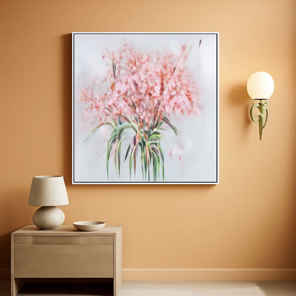 Flower Bouquet Abstract Floral Wall Art 24x30 Pink Canvas – main view