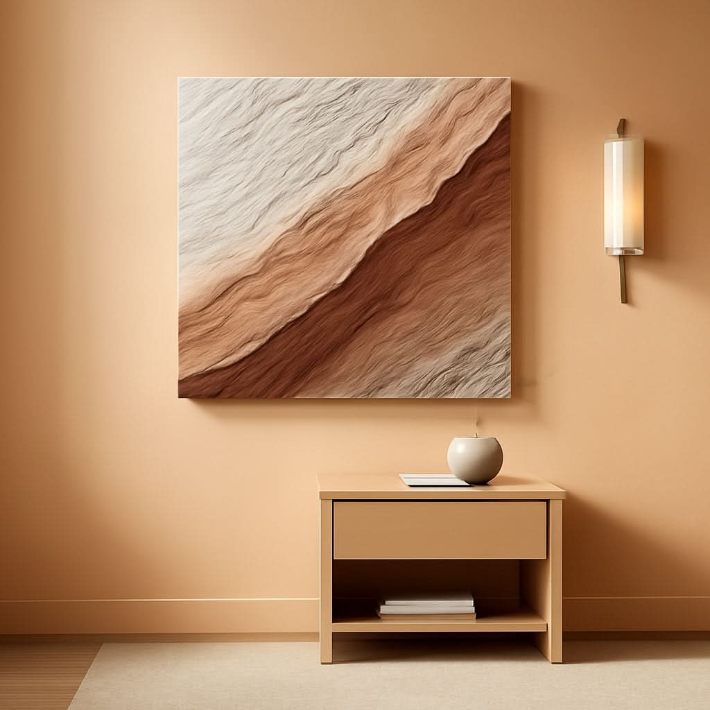 Wave Textured Coastal Wall Art 24x48 Hand-Painted for Living Room – main view
