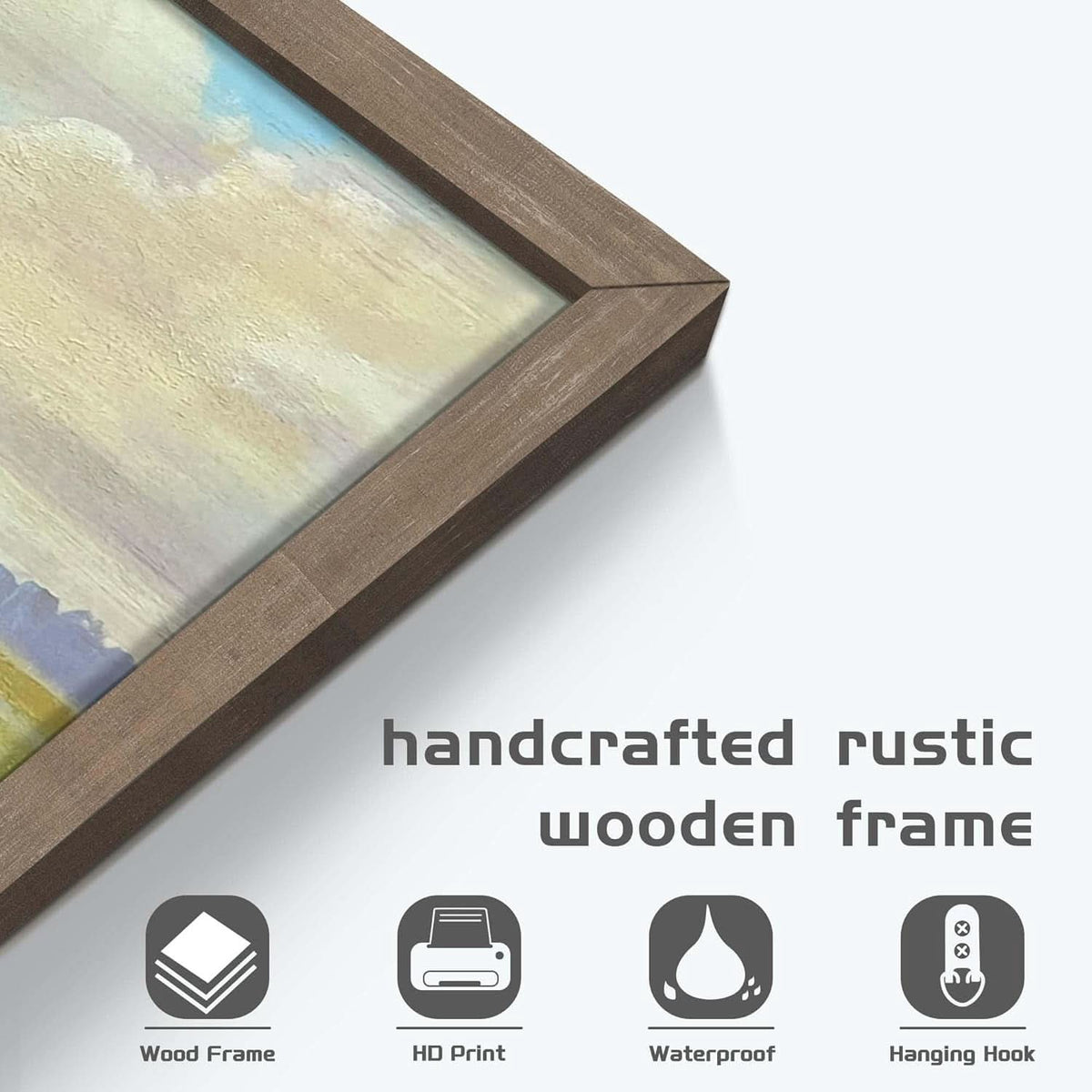 Lakeside Landscape Wall Art 24x16 Framed for Living Room – image 2