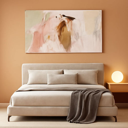 Abstract Wall Art 20x40 White Pink Canvas for Living Room – main view
