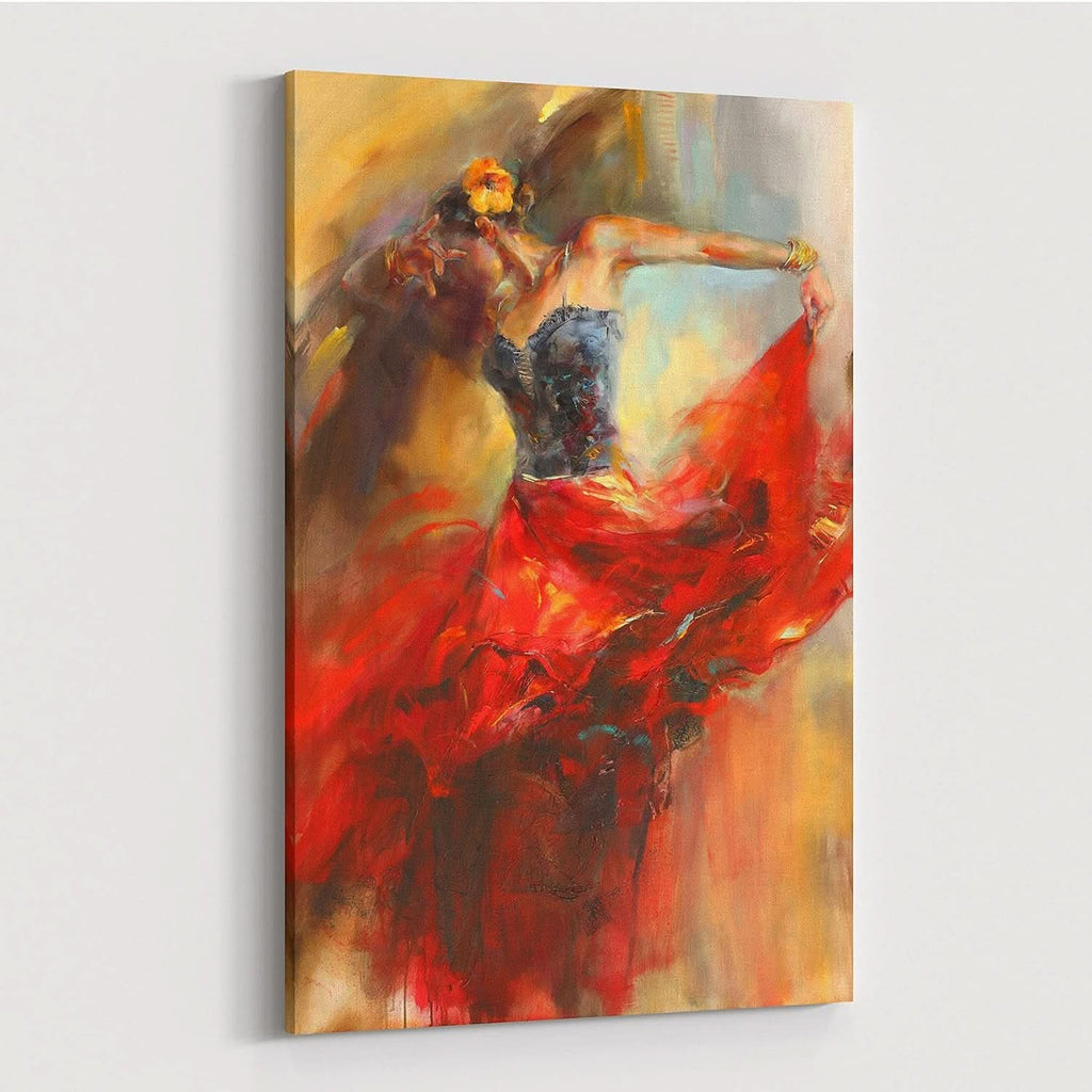 Dancing Lady Canvas Wall Art 16x12 Framed for Living Room – main view