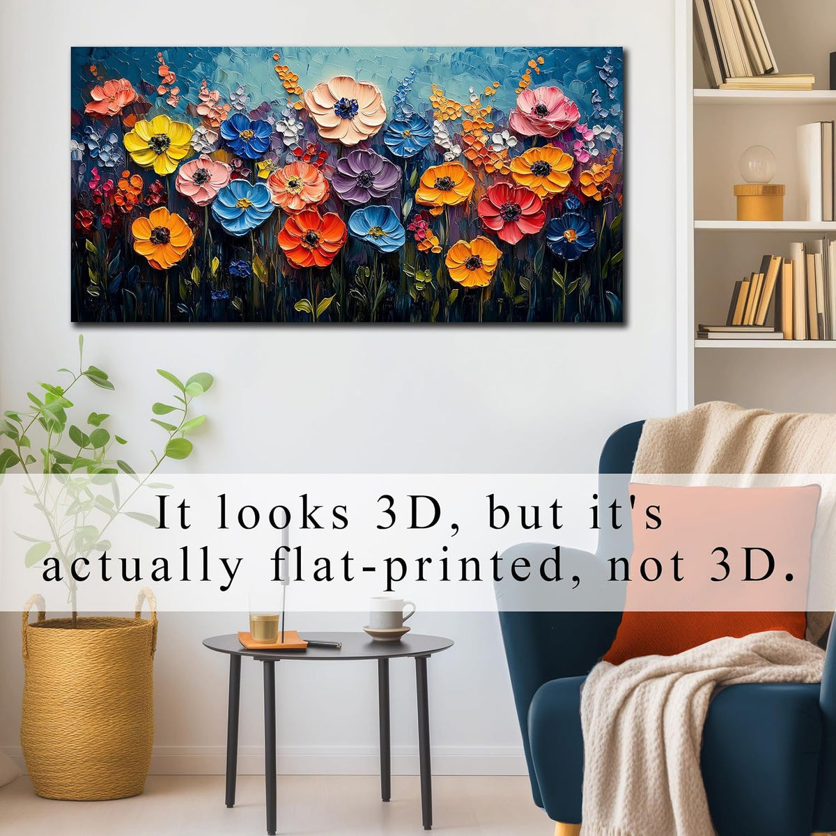 Flower Floral Wall Art 20x40 Colorful Canvas for Living Room – image 2