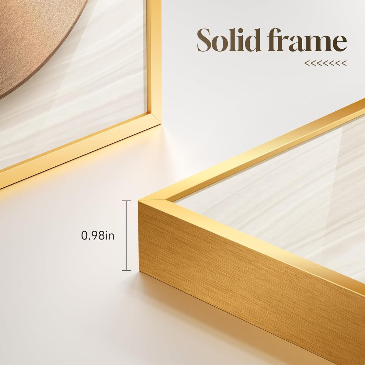 Modern Wall Art Set of 3 Framed Gold, 24x36 in for Living Room – image 8