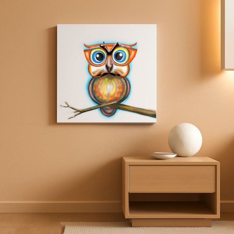 Owl Wall Art Colorful Canvas for Living Room – main view