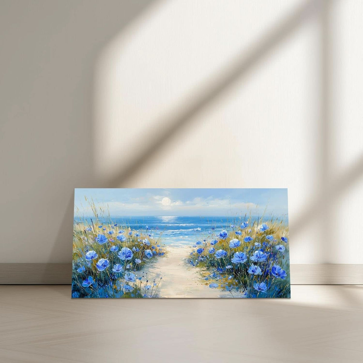 Oceanic Coastal Wall Art 20x40 Blue Cerulean Canvas – image 4