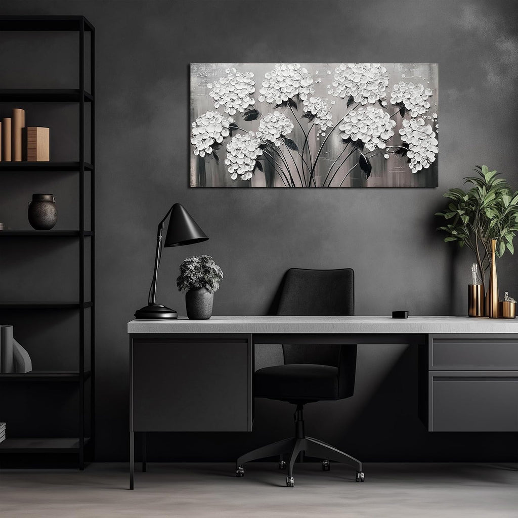 Black and White Floral Wall Art 20x40 Canvas for Living Room – image 5