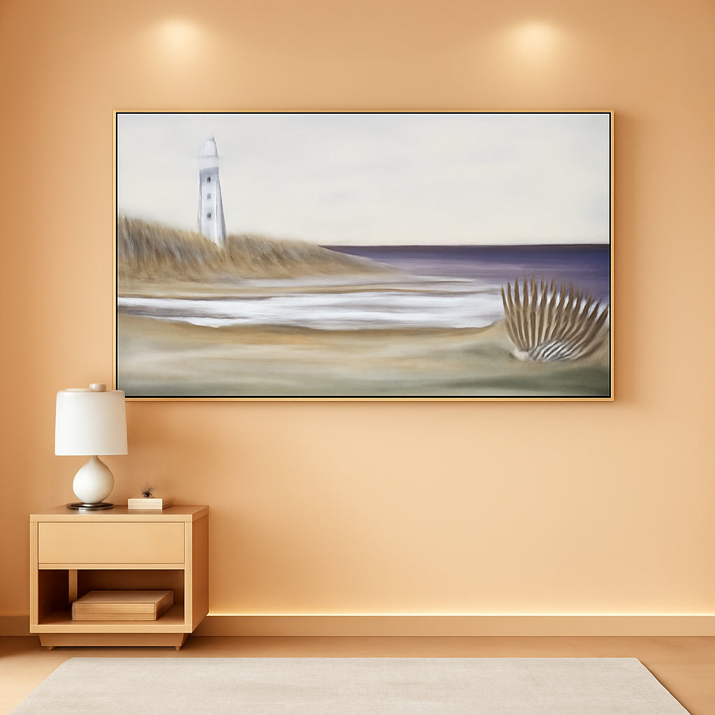 Ocean Coastal Wall Art 30x60 Framed Deep Blue for Living Room – main view