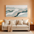 Geometricpatterned Abstract Wall Art 24x48 Blue Canvas – main view