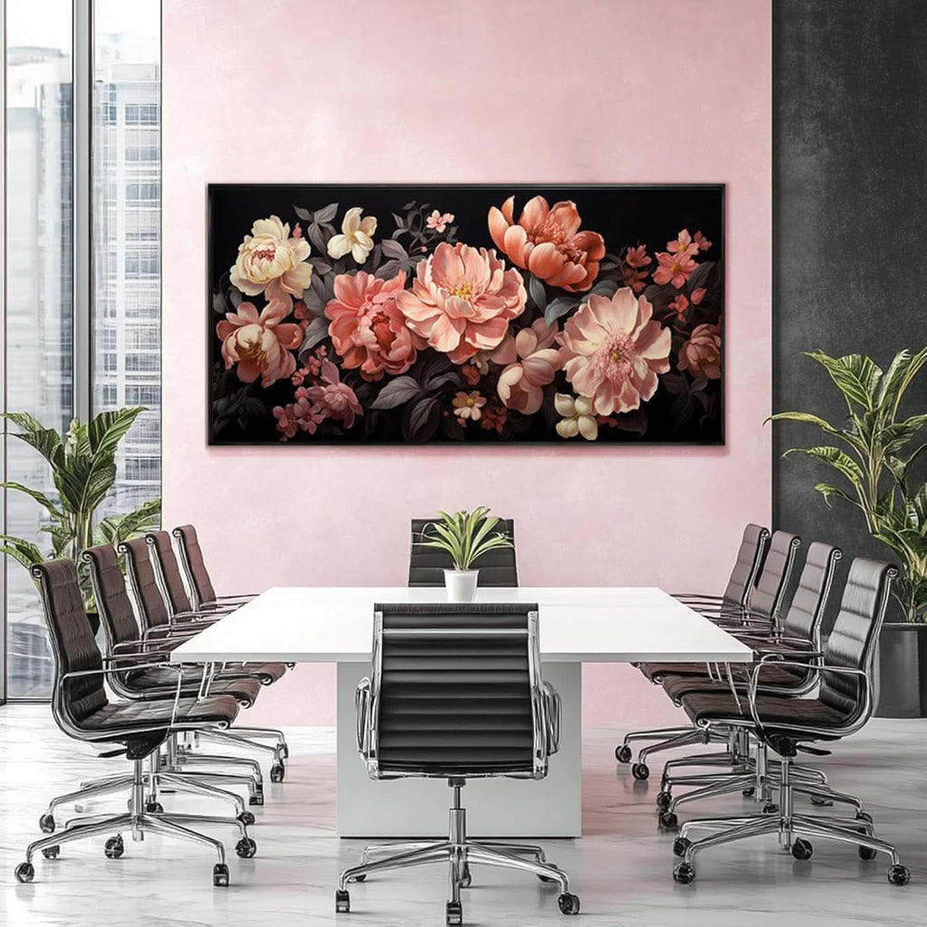 Botanical Wall Art 24x48 White Pink Canvas for Living Room – image 2