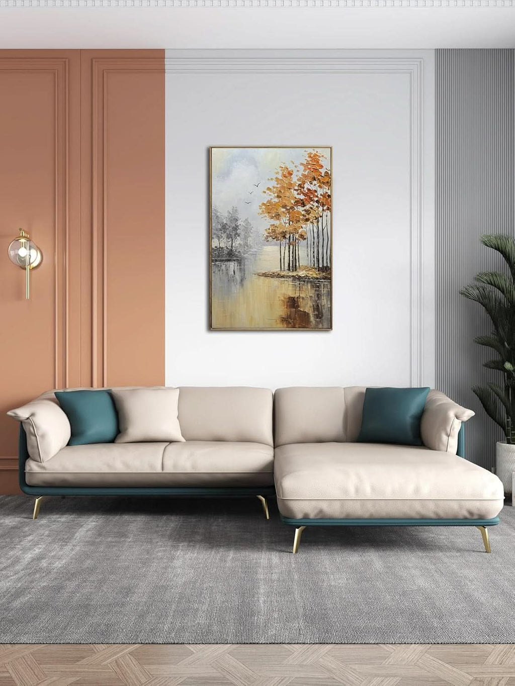 Landscape Wall Art 24x36 Hand-Painted Framed for Living Room – image 7