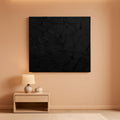 Textured Wall Art 40x20 Hand-Painted Black for Living Room – main view