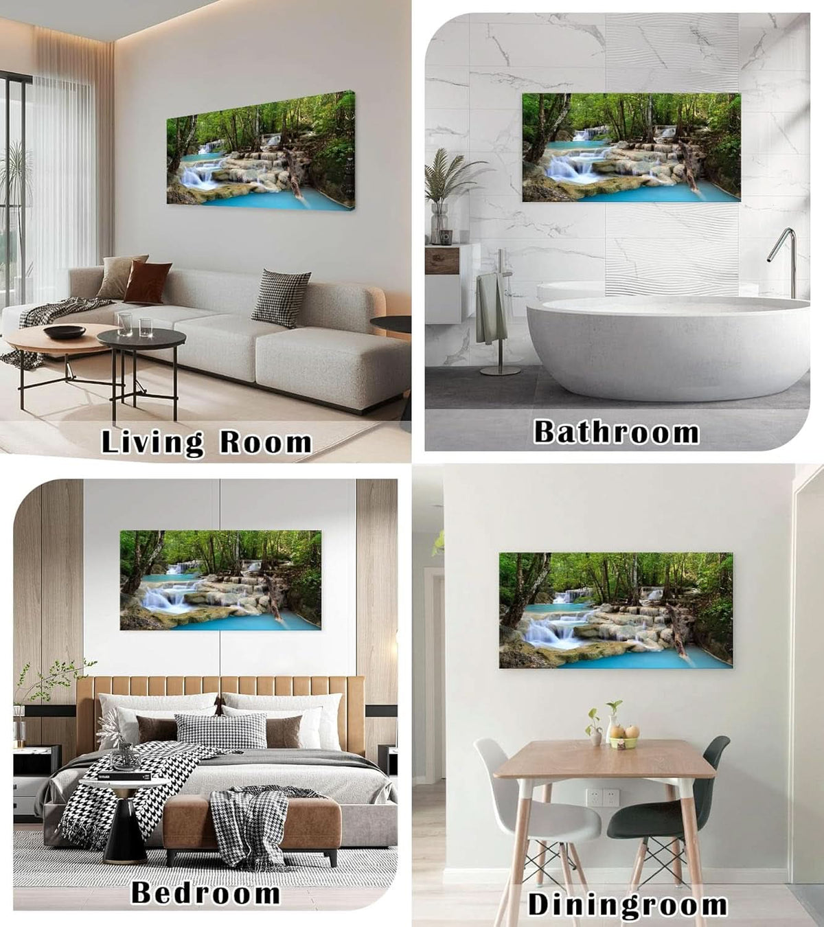 Tropical Waterfall Landscape Wall Art 71x36 Canvas – image 2