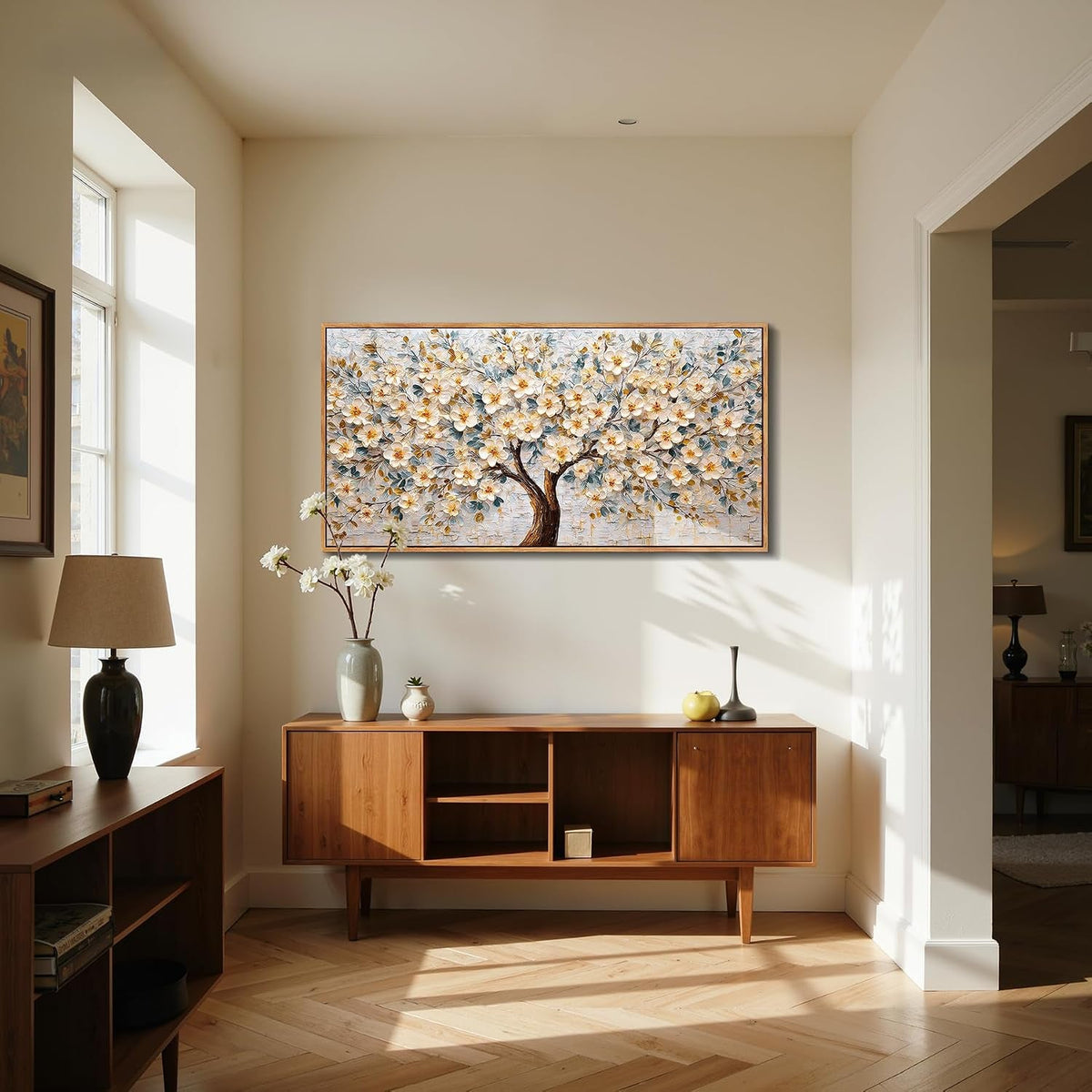 Tree of Life Floral Wall Art 20x40 Neutral Canvas for Living Room – image 6