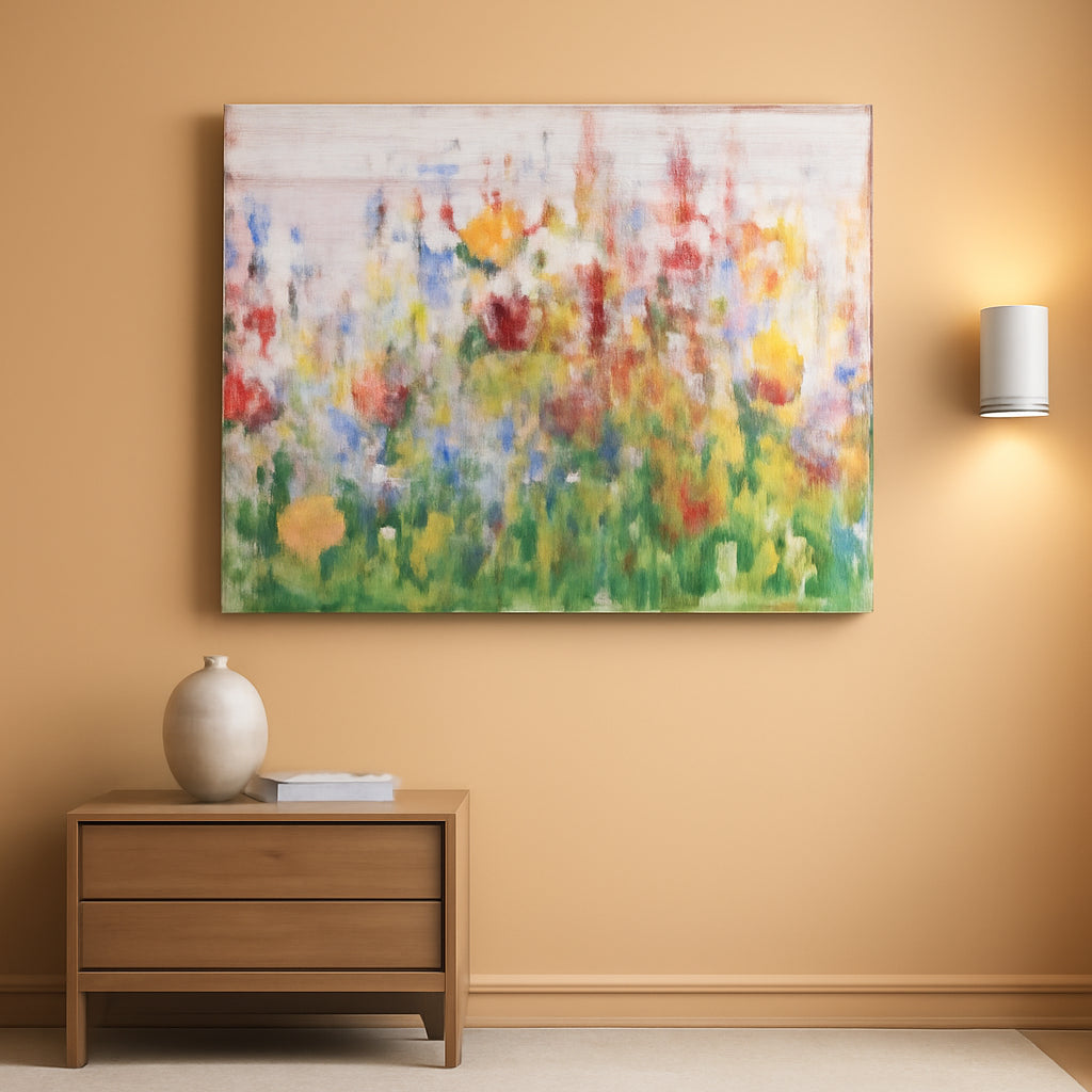 Watercolor Floral Wall Art 14x48 Canvas for Living Room – main view