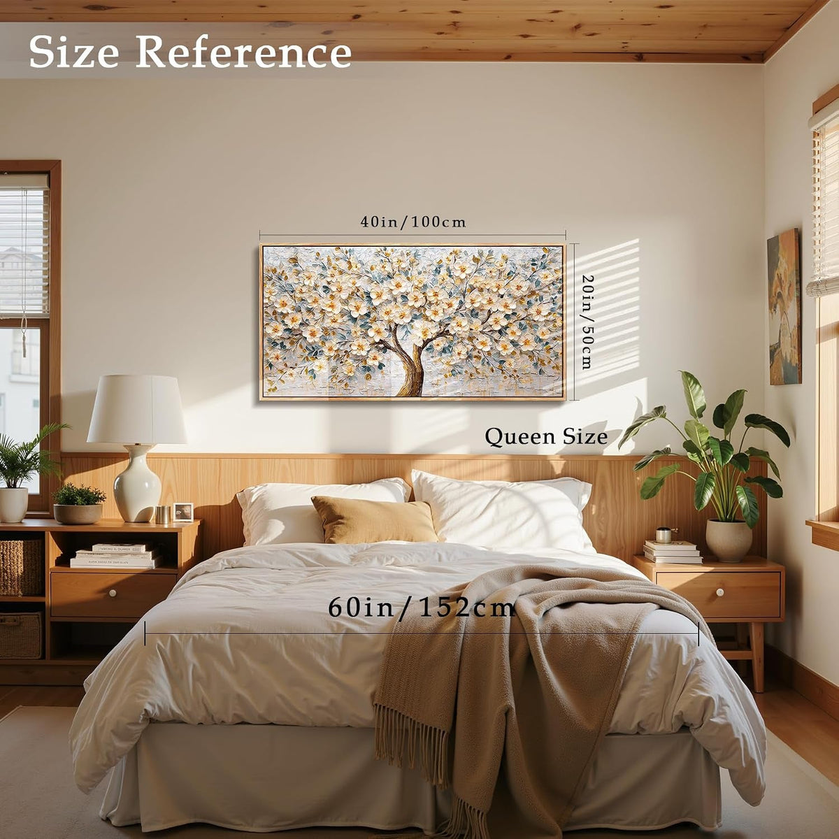 Tree of Life Floral Wall Art 20x40 Neutral Canvas for Living Room – image 4