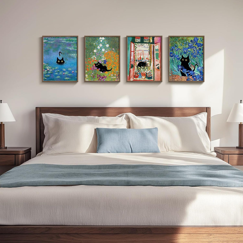 Cat Monet Wall Art 11x14 Framed for Living Room – image 3