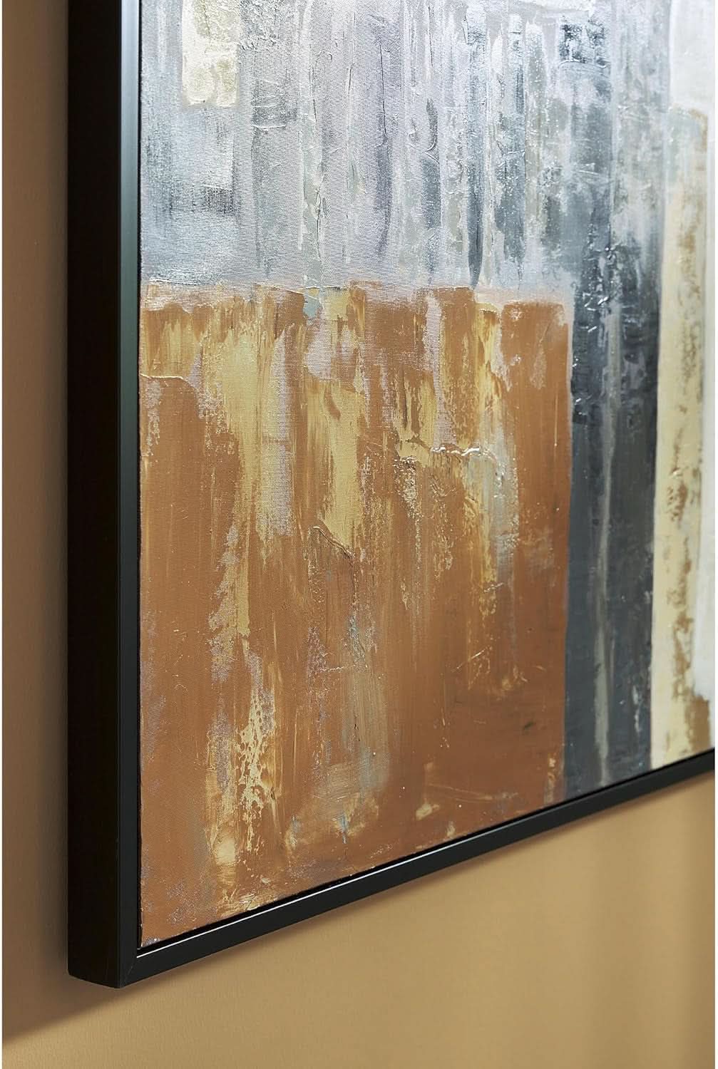 Matte Modern Wall Art 48x72 Hand-Painted Framed Black – image 8