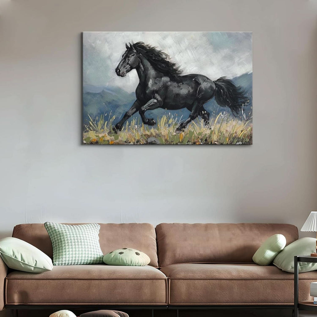 Horse Wall Art 24x36 Hand-Painted Canvas for Living Room – image 3
