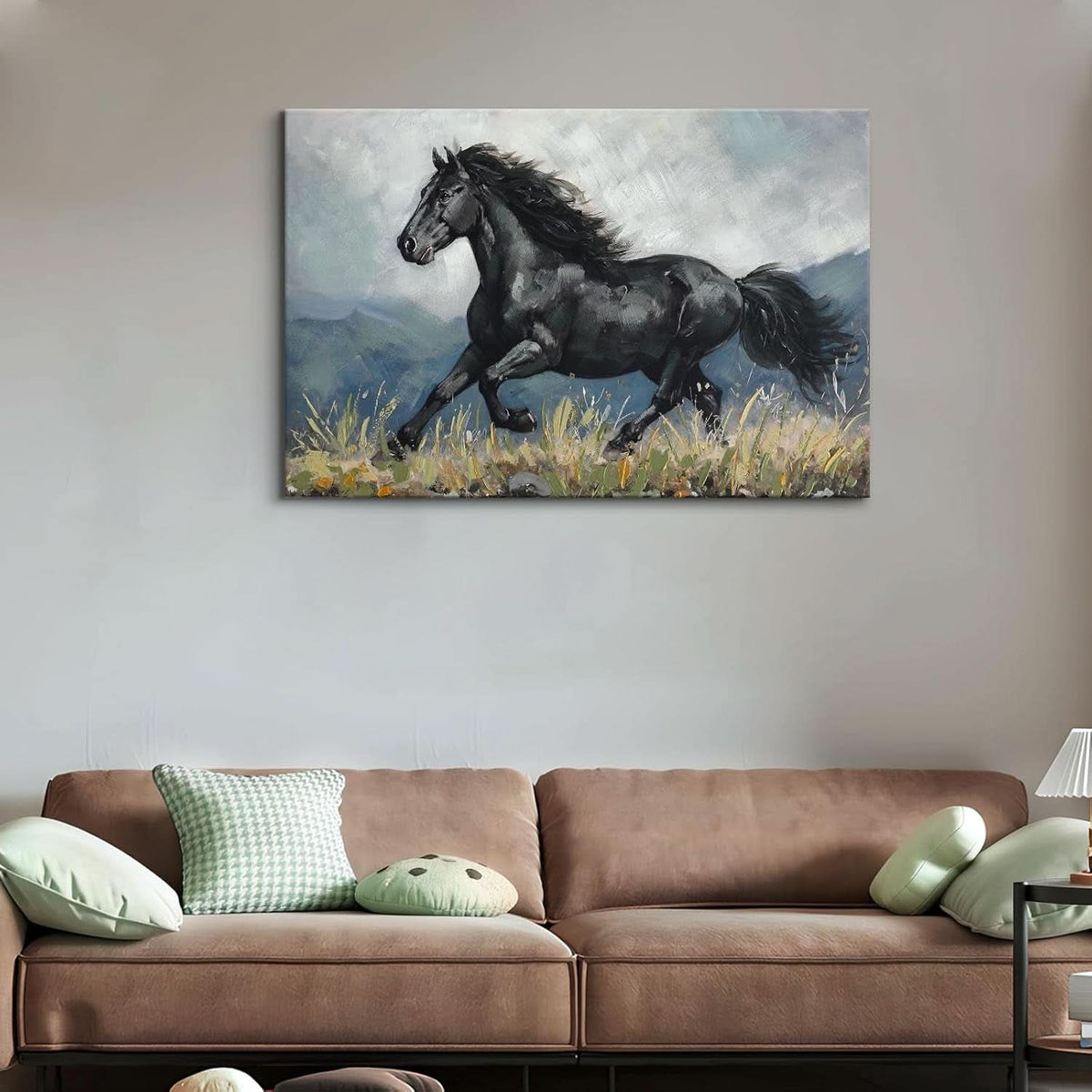 Horse Wall Art 24x36 Hand-Painted Canvas for Living Room – image 3