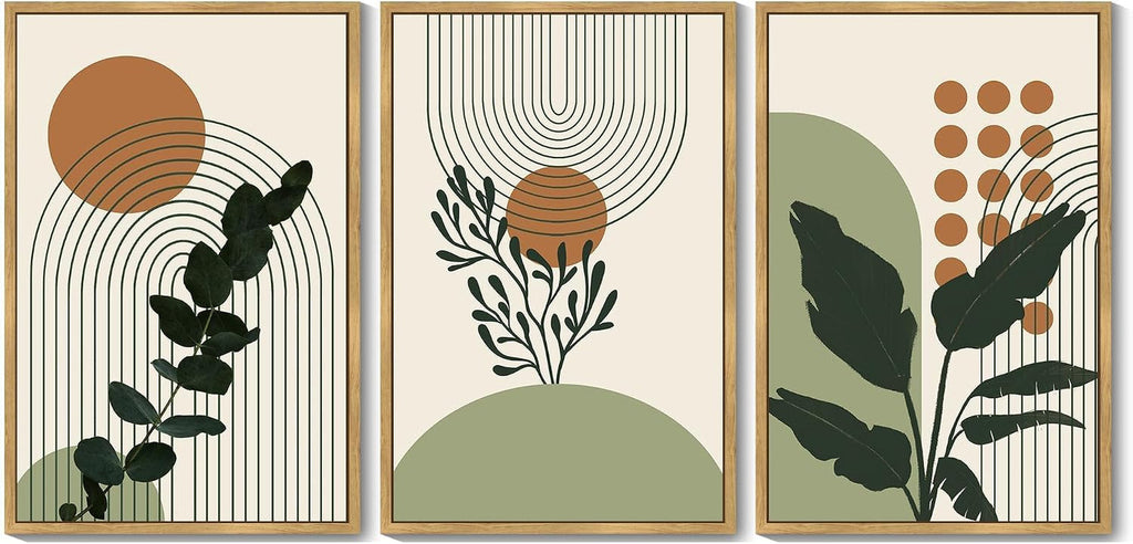 Boho Botanical Wall Art 24x36 Framed Green Canvas for Living Room – image 8