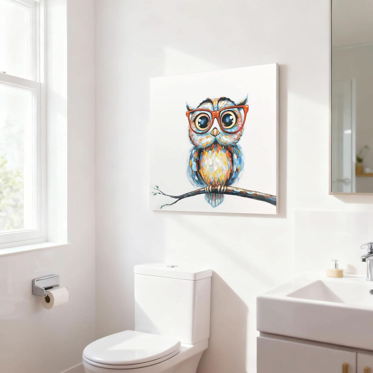 Owl Wall Art Colorful Canvas for Living Room – image 5
