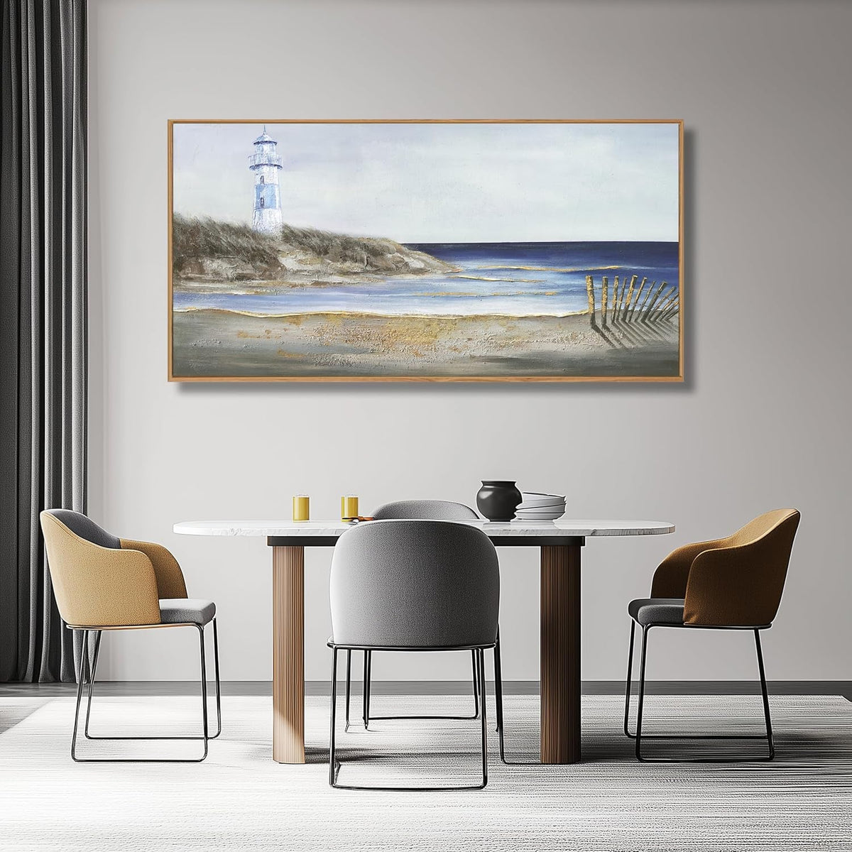 Ocean Coastal Wall Art 30x60 Framed Deep Blue for Living Room – image 5