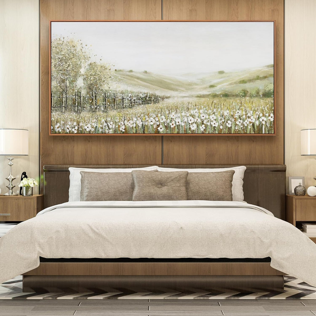 Mountain Abstract Landscape Wall Art 29x58 Framed Canvas – image 2