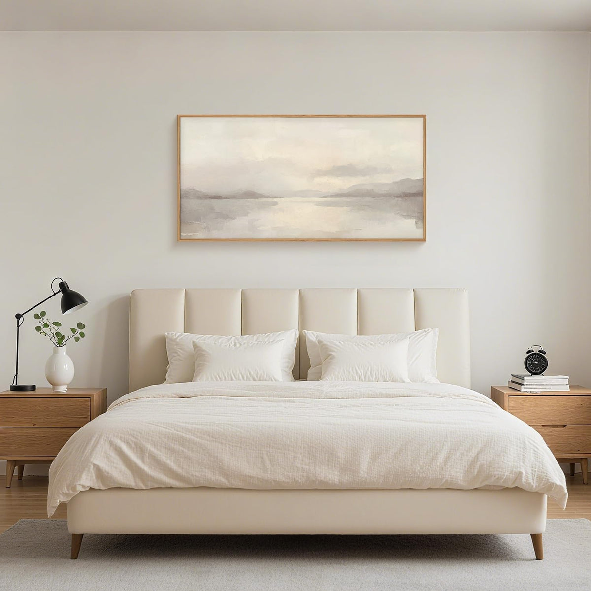 Pastel Canvas Wall Art Set of 3 Framed Beige, 16x24 in – image 5