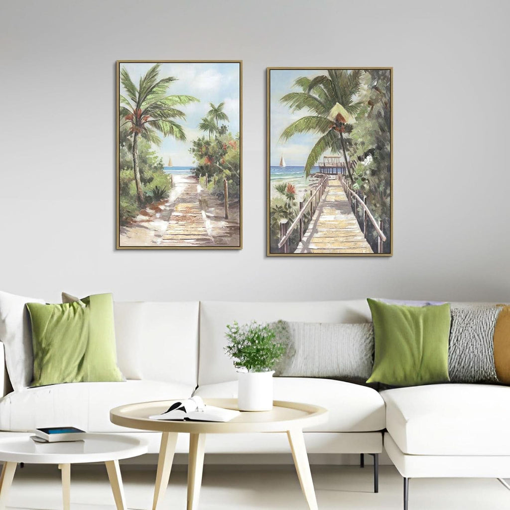 Coastal Wall Art 24x36 Turquoise Canvas for Living Room – image 6