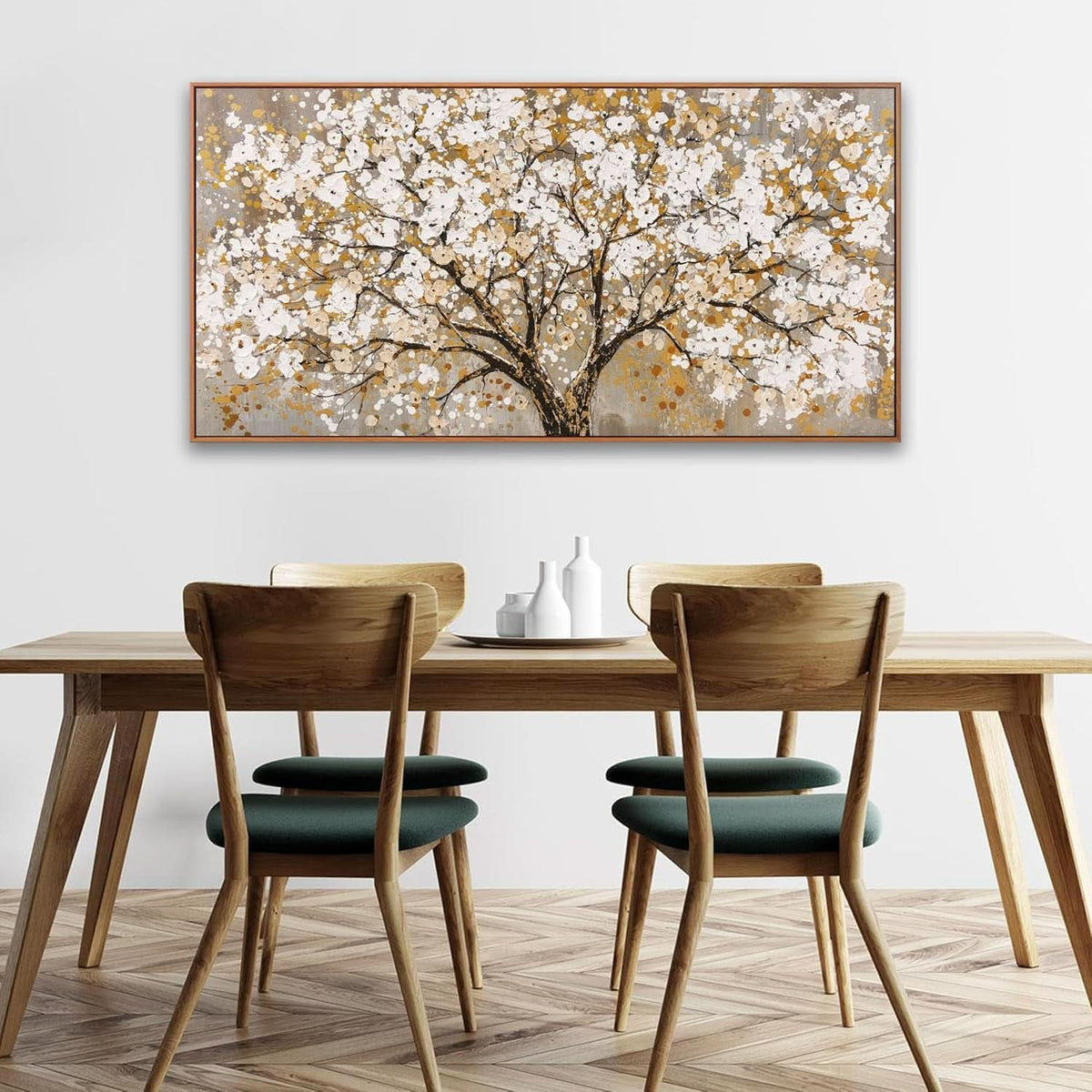 Tree of Life Landscape Wall Art 24x48 Hand-Painted Gold Canvas – image 4
