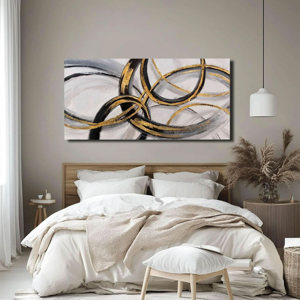 Slate Metallic Abstract Wall Art 24x48 Gray Canvas – image 3