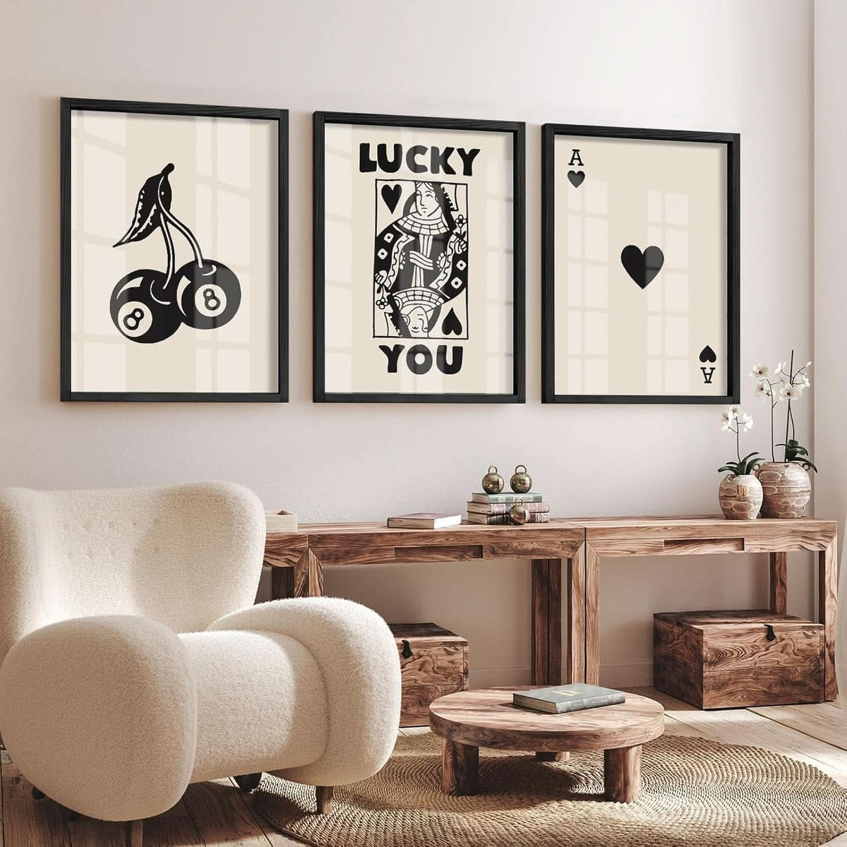 Queen of Hearts Poker Retro Wall Art Framed Prints – image 2