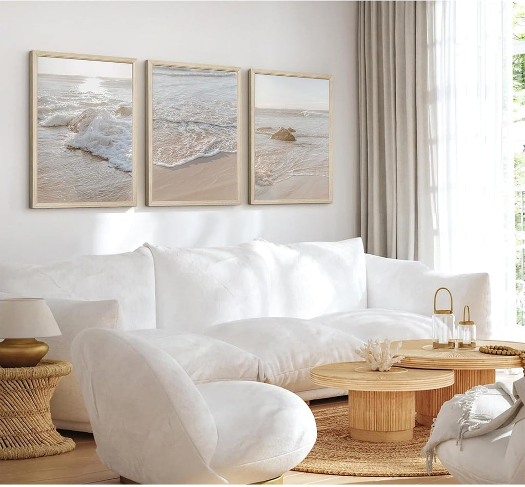 Beach Coastal Wall Art Set of 3 Framed, 16x24 in for Living Room – image 7