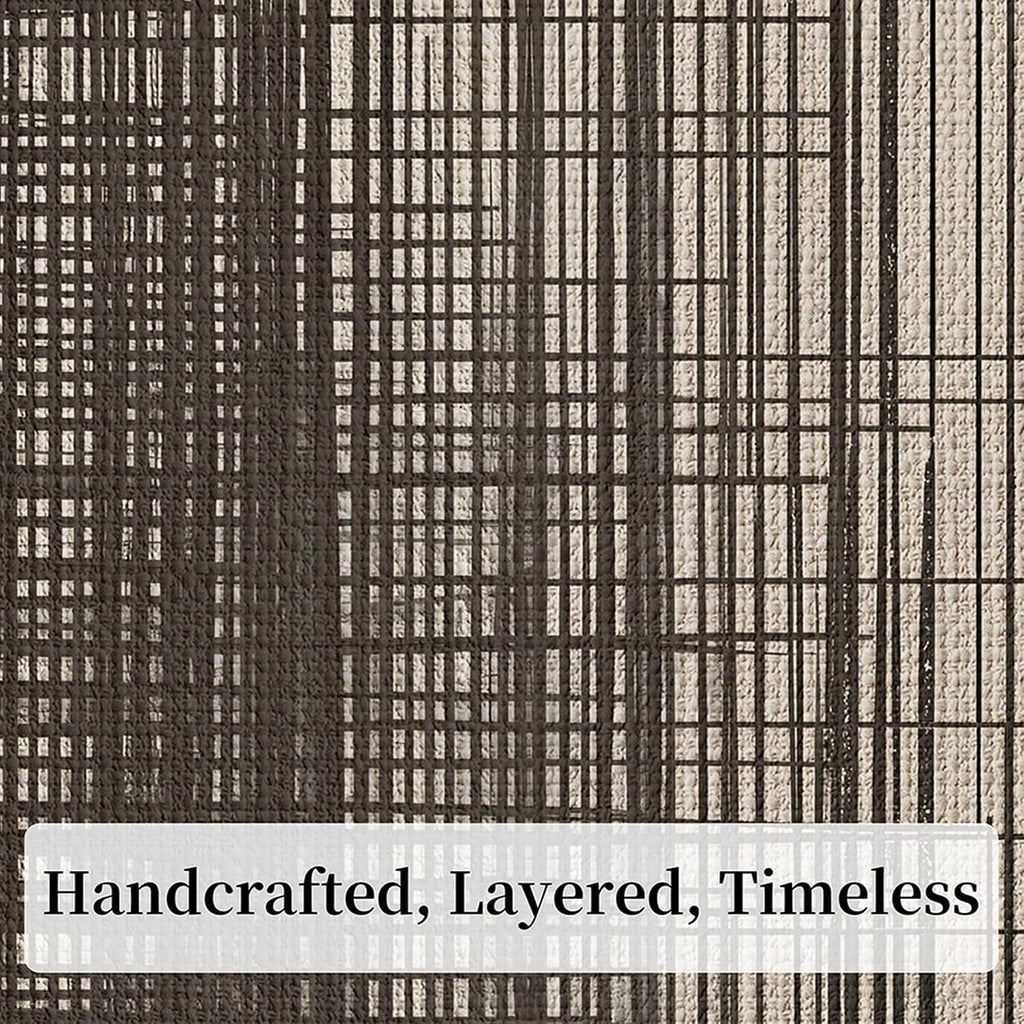 Geometric Grid Textured Abstract Wall Art 48x32 Framed Grey – image 3