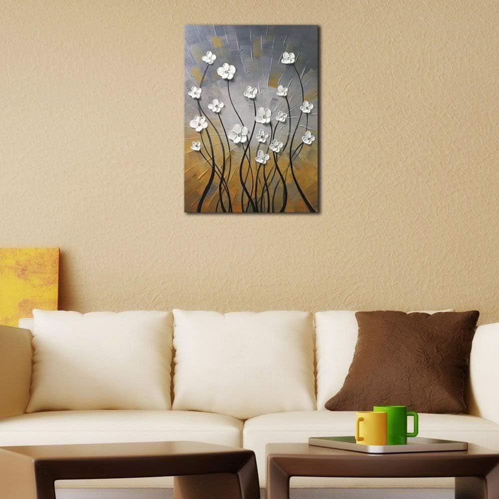 Floral Wall Art Extra Large Hand-Painted Canvas for Living Room – image 6