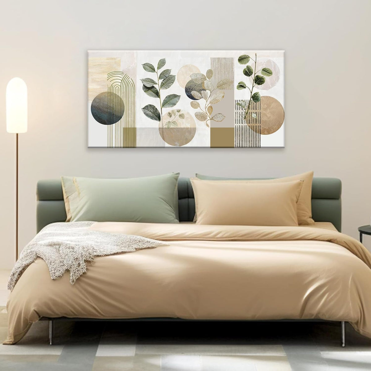Verdant Geometric Boho Wall Art 20x40 Canvas for Living Room – image 3
