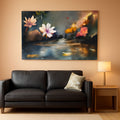 Lotus Vibrant Textured Landscape Wall Art 58x29 Canvas – main view