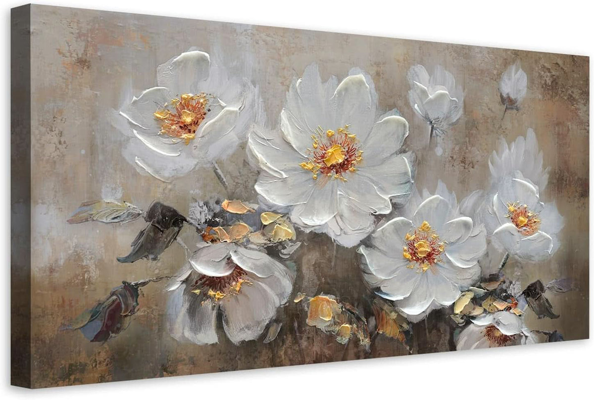 Floral Wall Art 40x20 Hand-Painted Canvas for Living Room – image 2