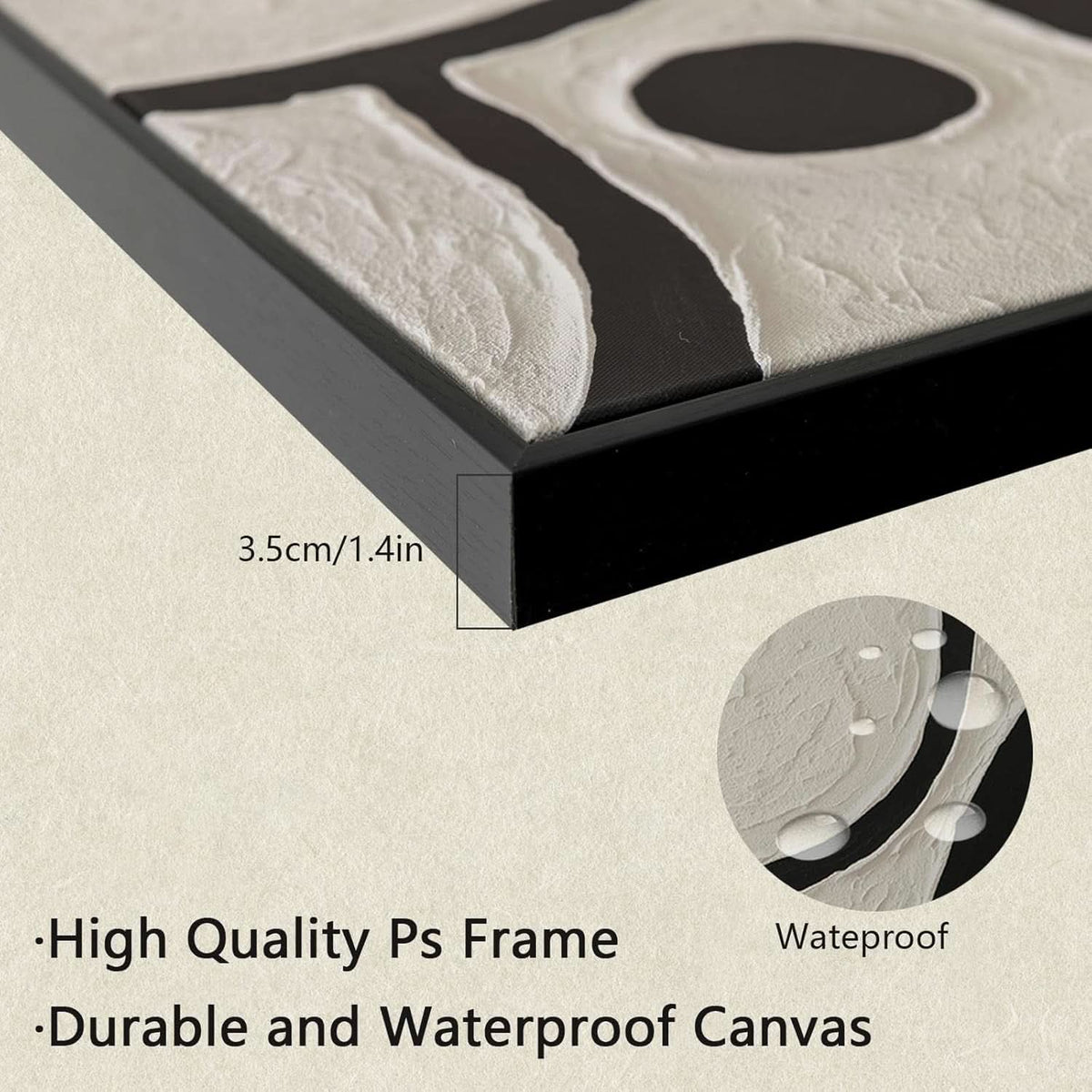 Black and White Abstract Wall Art Set of 3 Framed, 20x30 in – image 2