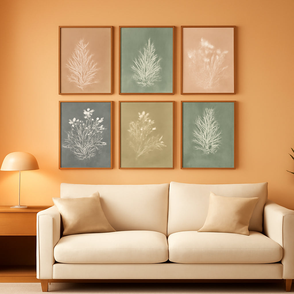 Boho Botanical Wall Art 11x14 Hand-Painted Framed Canvas – main view