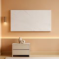 Textured Abstract Wall Art 24x48 Hand-Painted White Canvas – main view