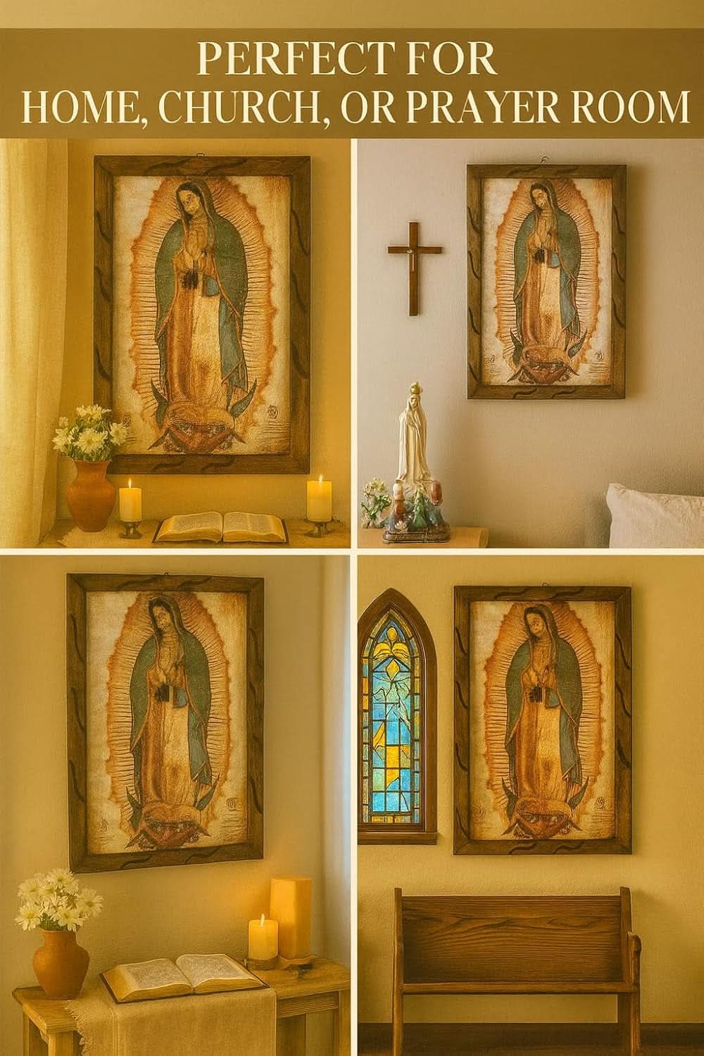 Our Lady of Guadalupe Religious Wall Art 13x18 Framed – image 4