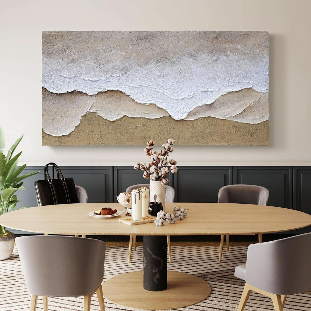 Seascape Extraordinary Textured Coastal Wall Art 24x48 Hand-Painted – image 5