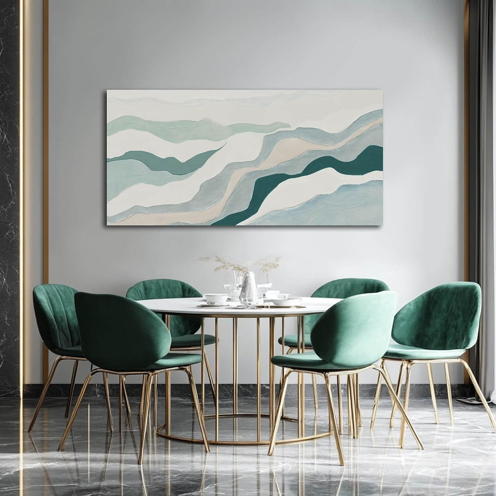 Geometricpatterned Abstract Wall Art 24x48 Blue Canvas – image 6