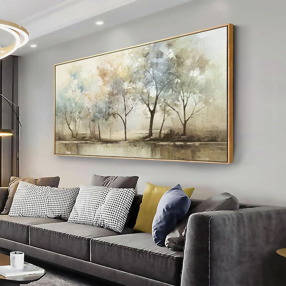 Trees Abstract Landscape Wall Art 20x40 Colorful Canvas – main view