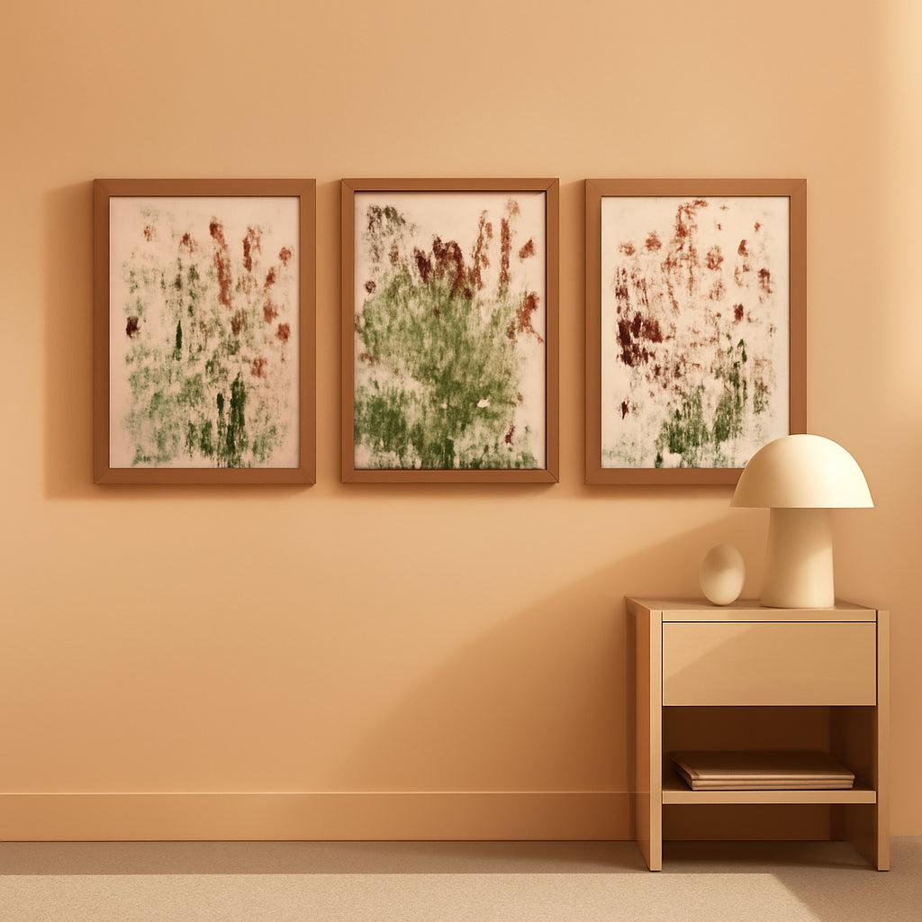Triptych Botanical Wall Art Set of 3 Framed Canvas, 16x24 in – main view