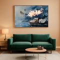Lotus Floral Wall Art 40x20 Framed Canvas for Living Room – main view