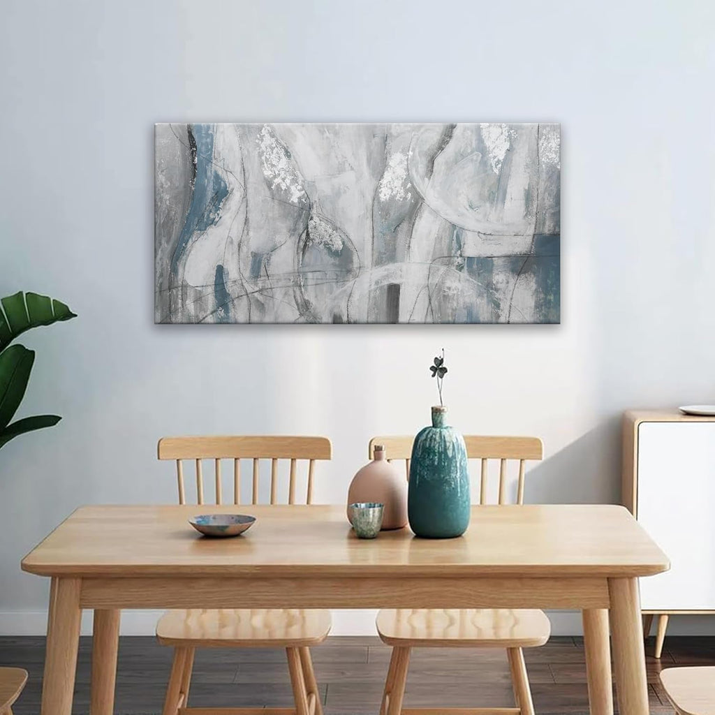 Expression Abstract Wall Art 20x40 White Canvas for Living Room – image 4