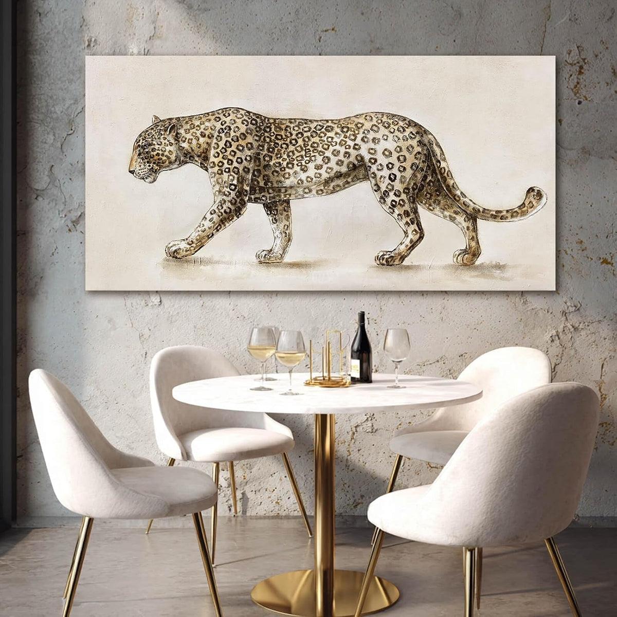 Leopard Wall Art 20x40 Gray Neutral Canvas for Living Room – image 3