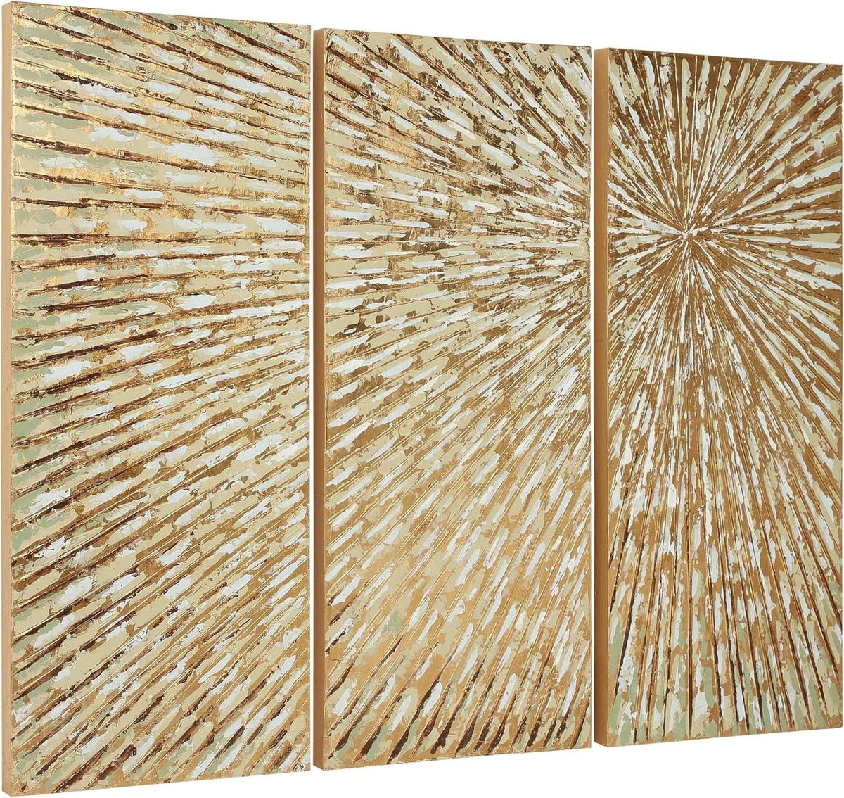 Goldleaf Triptych Textured Gold Wall Art Set of 3 Hand-Painted Canvas – image 2